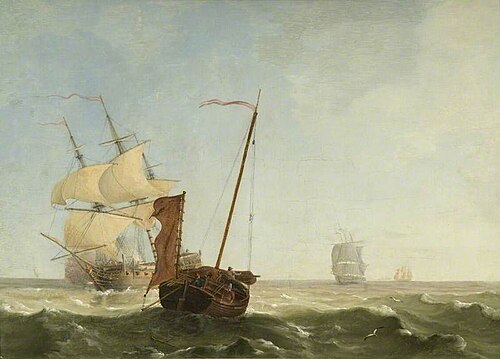 Sea Piece with War Vessels, , Charles Martin Powell