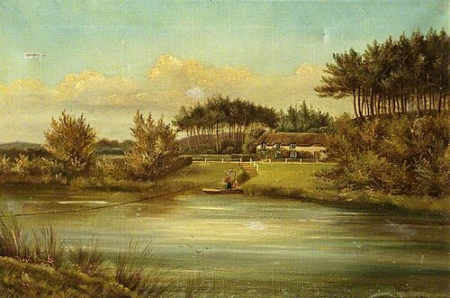 Blackwater Ferry on the Christchurch-Hurn Road, Dorset, 1897, Walter Wright Stevens