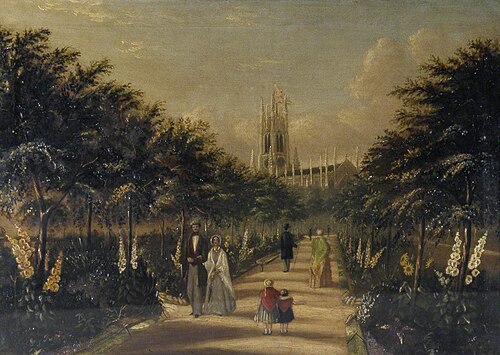 Saint Peter's Church, Brighton, East Sussex, from the Level, 1850, George Ruff