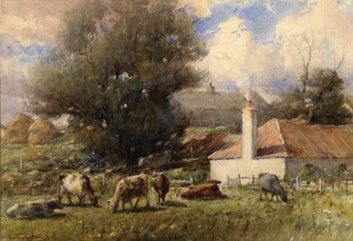 Landscape With Cattle by George Russell Gowans - George Russell Gowans, , George Russell Gowans