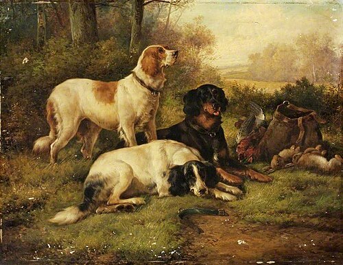 Dogs Resting with the Day's Bag, , John W. Morris