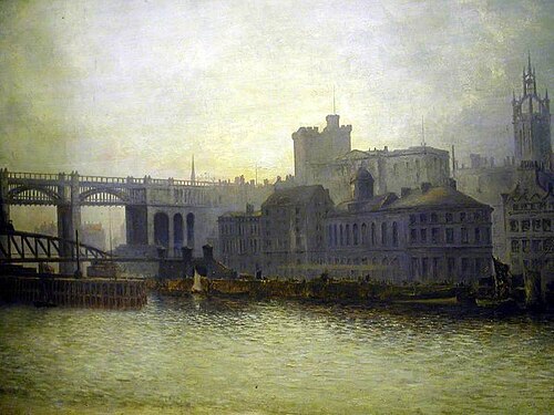 Newcastle upon Tyne from the River, 1887, John Wallace