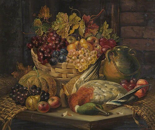 Still Life with Fruit and Ducks, 1891, Charles Thomas Bale