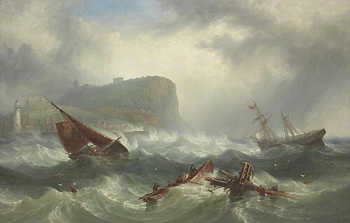 Wreck off Scarborough, 1863, John Warkup Swift