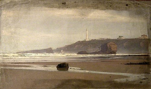 Coastal Scene with a Lighthouse, , Wilfred Williams Ball