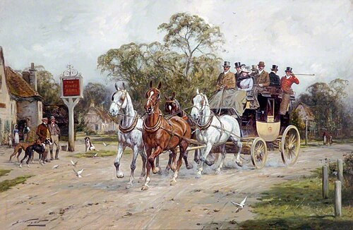 A Coach Passing the 'King's Arms', 1950, George Wright