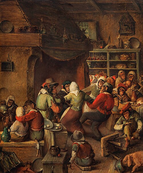 Tavern scene (ode to Bruegel), 1947, Jos Schippers