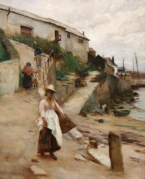 Old Newlyn Harbour, 1891, William Banks Fortescue
