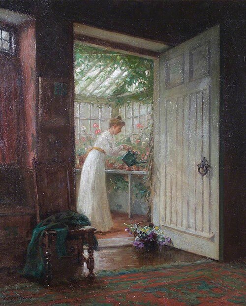 Watering the Garden Room, 1910, William Banks Fortescue