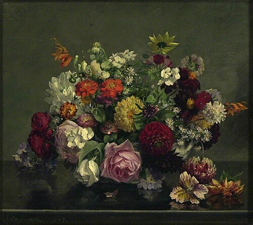 Still Life: A Bowl of mixed Flowers, 1907, Gerard Chowne