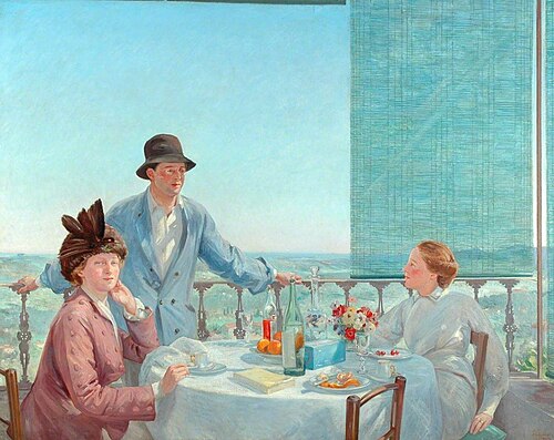 After Lunch and Portrait Group (with Albert Rothenstein), 1910, Gerard Chowne