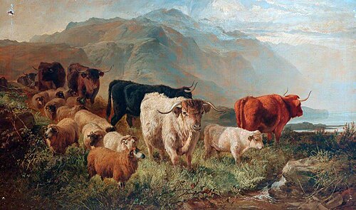 Rocky Landscape with Cattle and Sheep, 1867, Joseph Adam