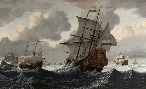 Dutch Men-of-War Beating to Windward, 1692, Gerrit Pompe