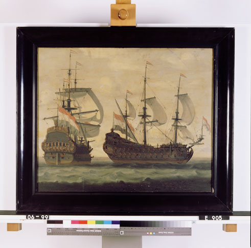 Twee oorlogsschepen, 1685, Gerrit Pompe