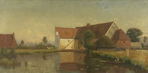 The Old Mill at Ash Abbey, Suffolk, 1875, William Bright Morris