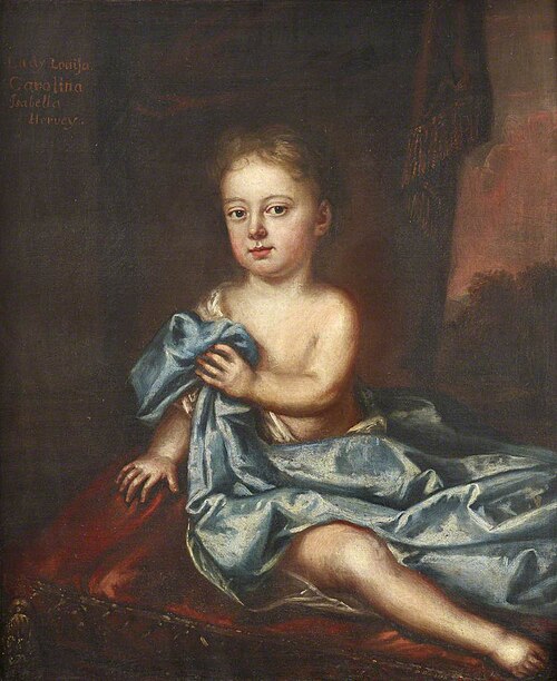 Lady Louisa Caroline Isabella Hervey, Lady Smyth (1715-1770) as a Child, 1716, Joseph Brook