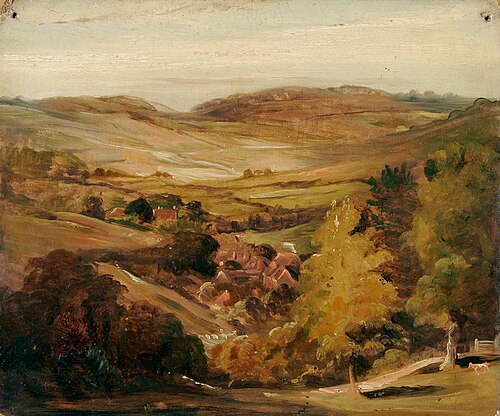 Landscape with Village in a Dale, 1832, Joseph Clover