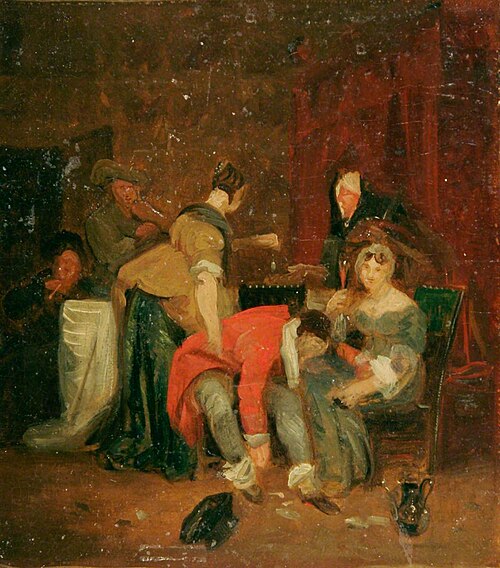 Interior with Figures, 1830, Joseph Clover