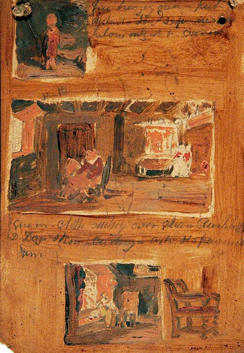 Three Interiors with Figures, , Joseph Clover