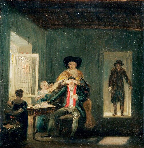 Interior with Couple and Children Playing, , Joseph Clover