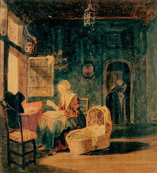 An Interior (after Gerrit Dou), , Joseph Clover