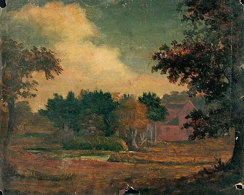 Landscape with Farm Buildings (recto), , Joseph Clover
