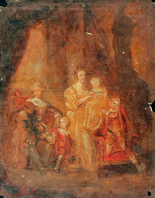 Family Group (verso), , Joseph Clover
