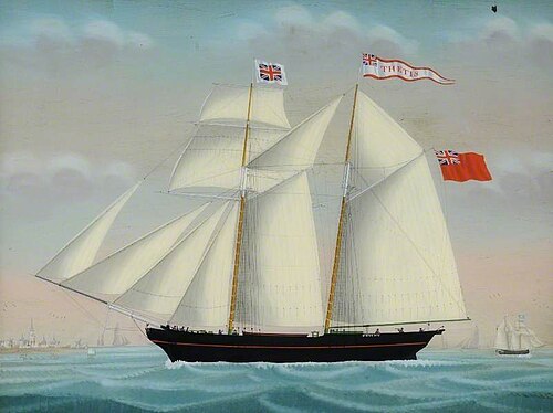 The Topsail Schooner 'Thetis' off Flushing, , Petrus Cornelis Weyts