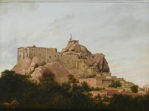 Rock and Temple of Trichinopoly, 1801, Philip (Lieutenant) Le Couteur