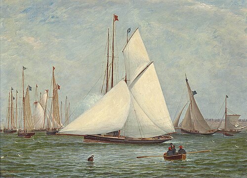 The finishing gun - a regatta of the Royal Clyde Yacht Club, 1865, William Clark