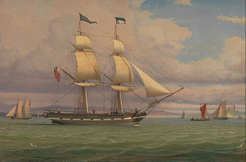 The English Brig 'Norval' before the Wind, 1833, William Clark