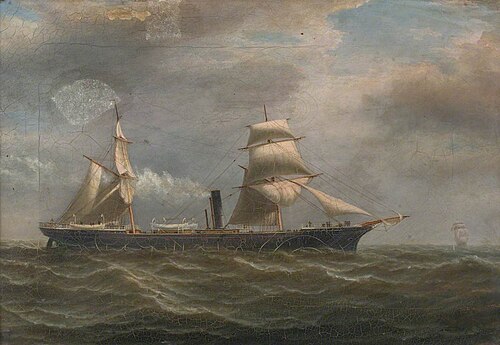 A brig rigged steamer, 1863, William Clark