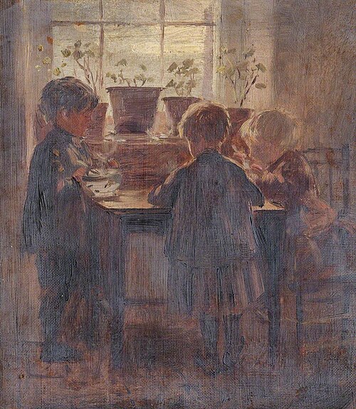 Three Children around a Table, , William Darling McKay