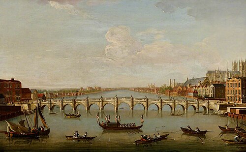 View of Westminster Bridge, 1740, Joseph Nicholls