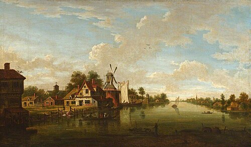 River Scene with Mill, 1745, Joseph Nicholls