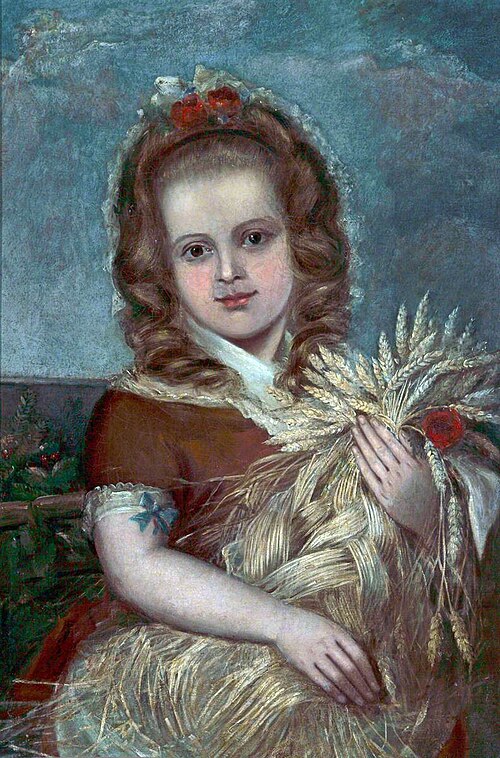 A Girl Making a Corn Dolly (Catherine, the Artist's Daughter), , Philip Steer