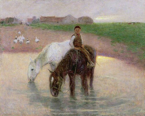 The Horse Pond, 1890, Edward Stott