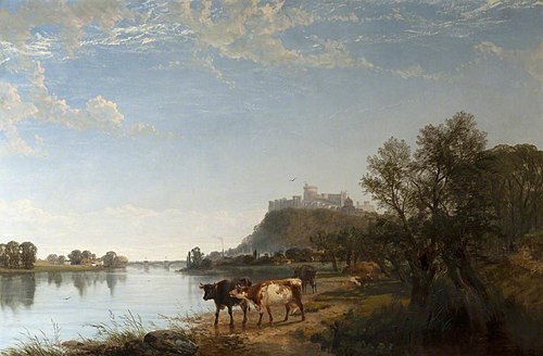 Windsor Castle from Clewer Meadows, 1849, Joseph Paul Pettit