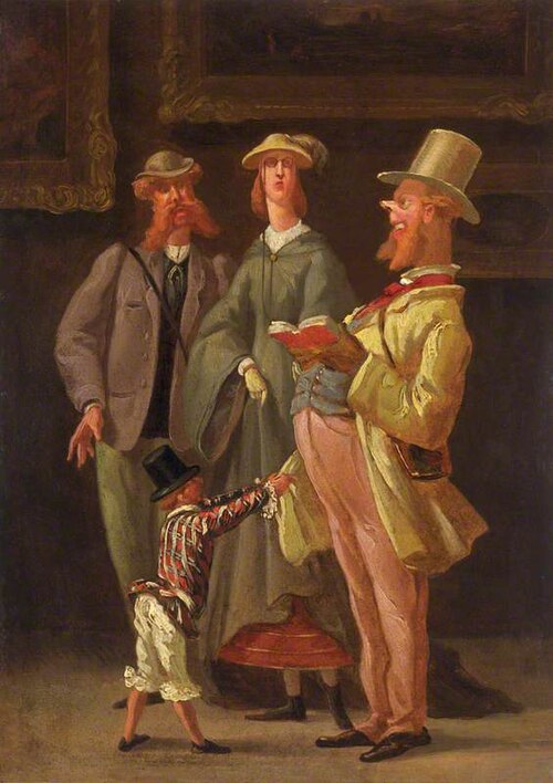 English Tourists at the Louvre, 1860, Philippe Jacques Linder