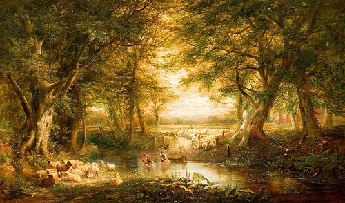 Sheep Washing, Wellburn, Yorkshire, 1869, Joseph Wrightson MacIntyre