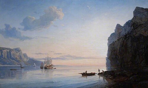 Sunset on the Sea near Boulogne-sur-Mer, France, 1867, Joséphine Bowes