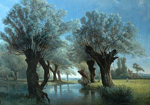 River with Pollard Willows, 1867, Joséphine Bowes