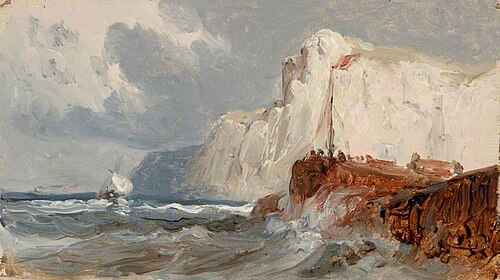 Sketch of a Rocky Cliff, 1867, Joséphine Bowes