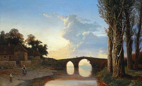 River and Bridge in the South of France, 1867, Joséphine Bowes