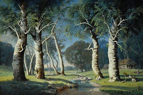 Study of Birch Trees, 1867, Joséphine Bowes