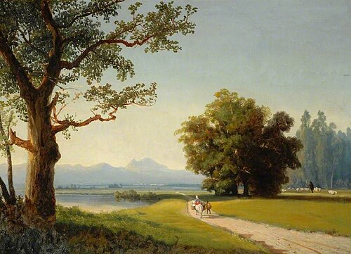 Landscape with Trees, a Mountain in the Distance, 1867, Joséphine Bowes