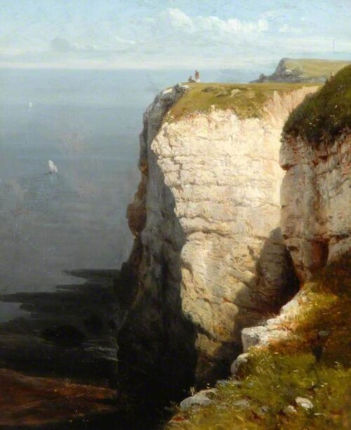 Tall Cliff with Two Figures on Top, 1867, Joséphine Bowes