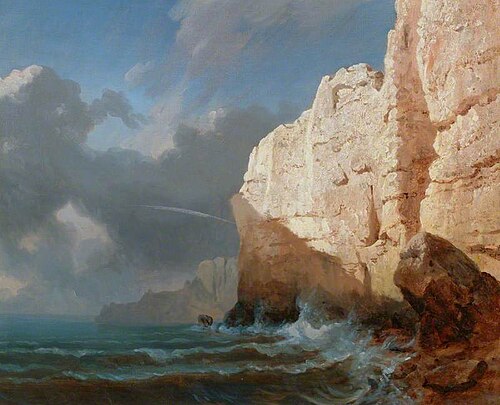Sea Beating against a Rocky Cliff, 1867, Joséphine Bowes