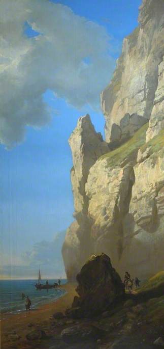 Cliffs near Boulogne-sur-Mer, France, 1867, Joséphine Bowes
