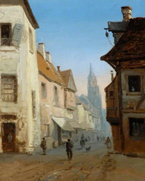 Street Scene in a French Town, 1867, Joséphine Bowes
